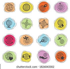 globes web icons for user interface design