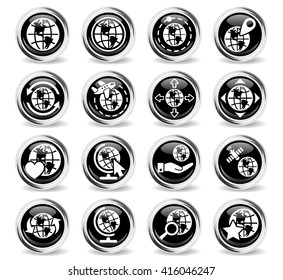 globes web icons for user interface design