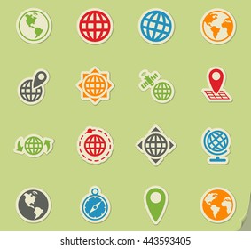 globes web icons for user interface design