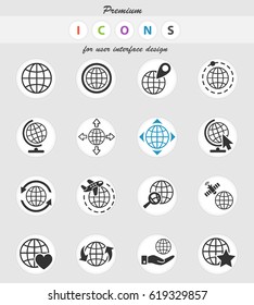 globes web icons for user interface design