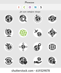globes web icons for user interface design