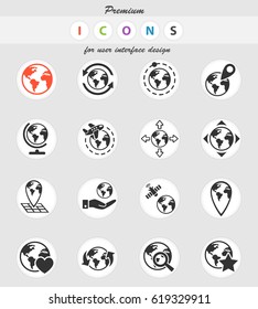 globes web icons for user interface design
