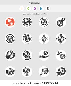 globes web icons for user interface design