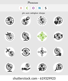 globes web icons for user interface design
