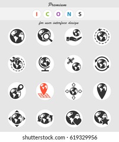 globes web icons for user interface design