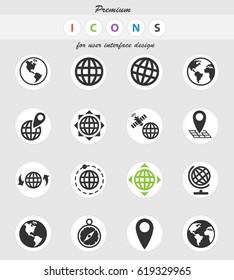 globes web icons for user interface design
