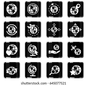globes web icons for user interface design