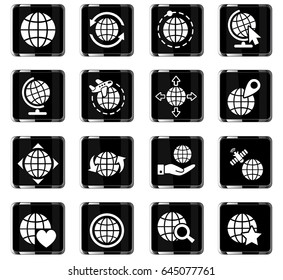 globes web icons for user interface design