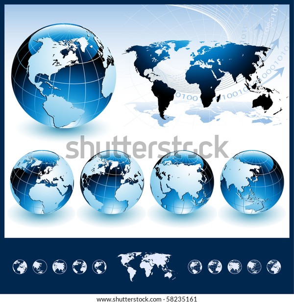 世界地図を持つ地球儀 のベクター画像素材 ロイヤリティフリー