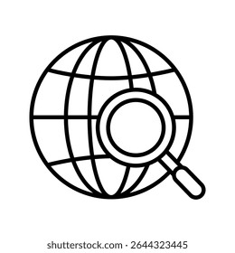  Globus, Suchsymbol auf weißem Hintergrund