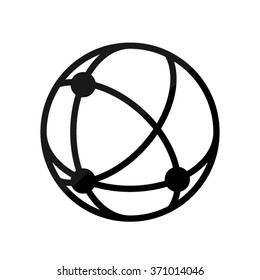 globe;social network  - black vector icon