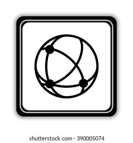globe;social network  - black vector icon
