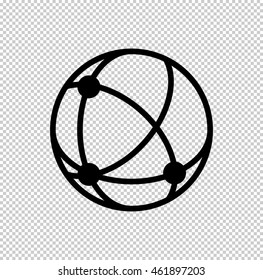 globe;social network  - black vector icon