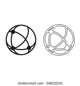 globe;social network -  black vector icon