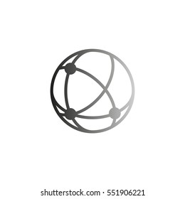 globe;social network - black  vector icon