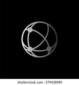 globe;social network -   black vector icon