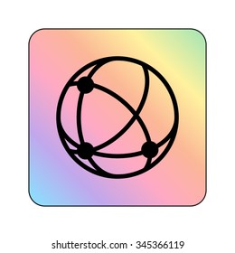 globe;social network - vector icon