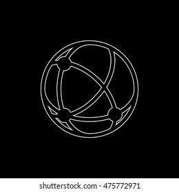 globe;social network  - white vector icon
