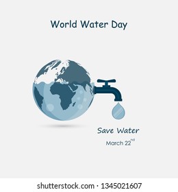 The Globe,Water drop and water tap icon.The globe icon vector logo design template.World Water Day icon.World Water Day idea campaign concept for greeting card and poster.Vector illustration
