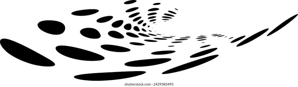 Globos, gotas, bolas girando a lo largo de un camino en espiral con espacio para copiar texto. Para logotipos, marcas, emblemas, marcas registradas. Vector.