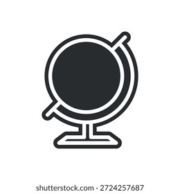 Globus-Symbol. Schwarze Vektorgrafik.