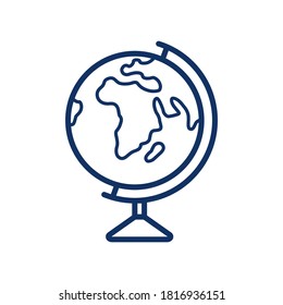 Globus icon on white background, vector illustration
