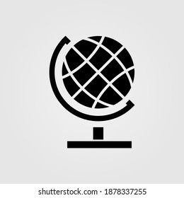Globus icon. School globus, geography concept. Earth, planet sign.