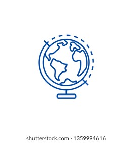 Globus line icon concept. Globus flat  vector symbol, sign, outline illustration.