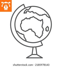 Globus line icon , outline style icon for web site or mobile app, world and geography , planet vector icon, simple vector illustration, vector graphics with editable strokes.