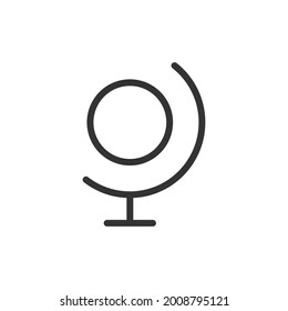 Globus line icon, sign or symbol. Premium pictogram in trendy outline style. Globus pixel perfect vector icon isolated on a white background. 