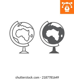 Globus line and solid icon , outline style icon for web site or mobile app, world and geography , planet vector icon, simple vector illustration, vector graphics with editable strokes.