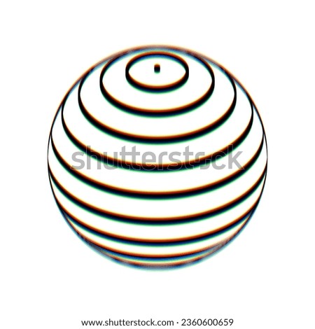 Globus linear sign. Black Icon with vertical effect of color edge aberration at white background. Illustration.