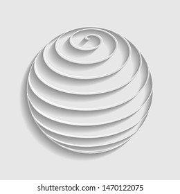 Globus linear sign. Paper style icon. Illustration.