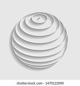 Globus linear sign. Paper style icon. Illustration.