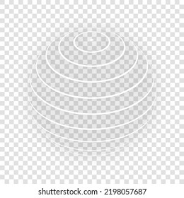 Globus linear sign. White Icon with dropped natural gray Shadow at transparent Background. Illustration.