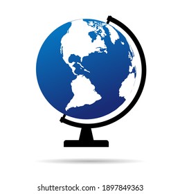 Globus map icon, Earth globe symbol, travel to world, plated for web, logo, website vector illustration .