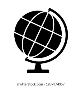 Globus Map Icon, Earth Globe Symbol, Travel To World, Plated For Web, Logo, Website Vector Illustration .