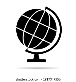 Globus map icon, Earth globe symbol, travel to world, plated for web, logo, website vector illustration