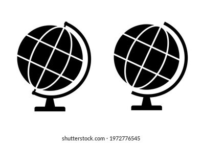 Globus map icon, Earth globe symbol, travel to world, plated for web, logo, website vector illustration .