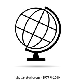 Globus map icon, Earth globe symbol, travel to world, plated for web, logo, website vector illustration .
