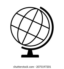 Globus map icon, Earth globe symbol, travel to world, plated for web, logo, website vector illustration .