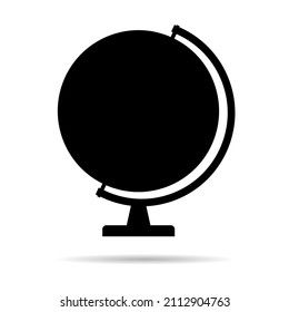 Globus map icon, Earth globe symbol, travel to world, plated for web, logo, website vector illustration .