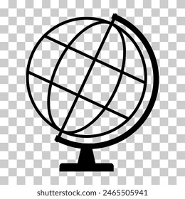 Globus map icon, Earth sign globe symbol, website design concept vector illustration .