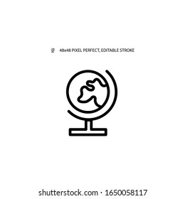  Globus simple line icon vector illustration.Editable stroke. 48x48 Pixel Perfect.