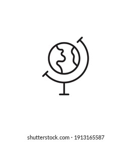 Globus simple thin line icon vector illustration
