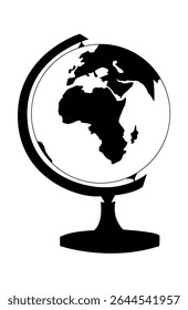 Globus world map globe digital art isolated on white background - vector illustration