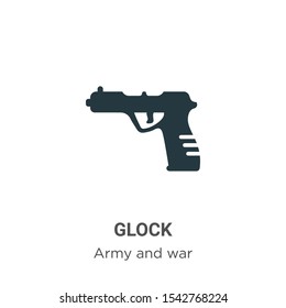 Glock vector icon on white background. Flat vector glock icon symbol sign from modern army and war collection for mobile concept and web apps design.