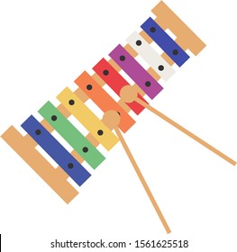 Glockenspiel, illustration, vector on white background.