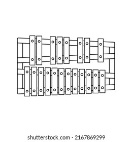 Glockenspiel Percussion Outline Icon Illustration on Isolated White Background