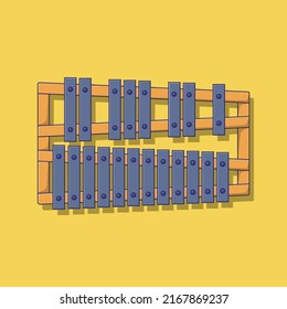 Glockenspiel-Vektorgrafik. Metallophone. Percussion Music Instrument Vector. Flachbildfernseher geeignet für Web-Landing-Page, Banner, Flyer, Aufkleber, Karte, Hintergrund